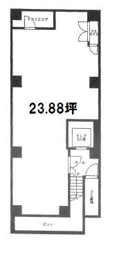 【間取】　Ｂ1階：23.88坪・78.96�u