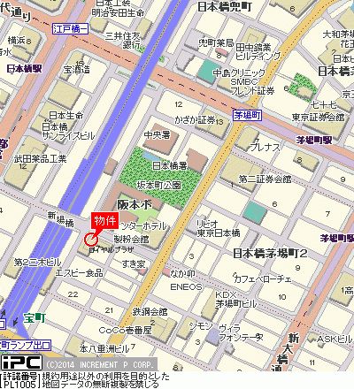 【地図】　東京駅も徒歩圏